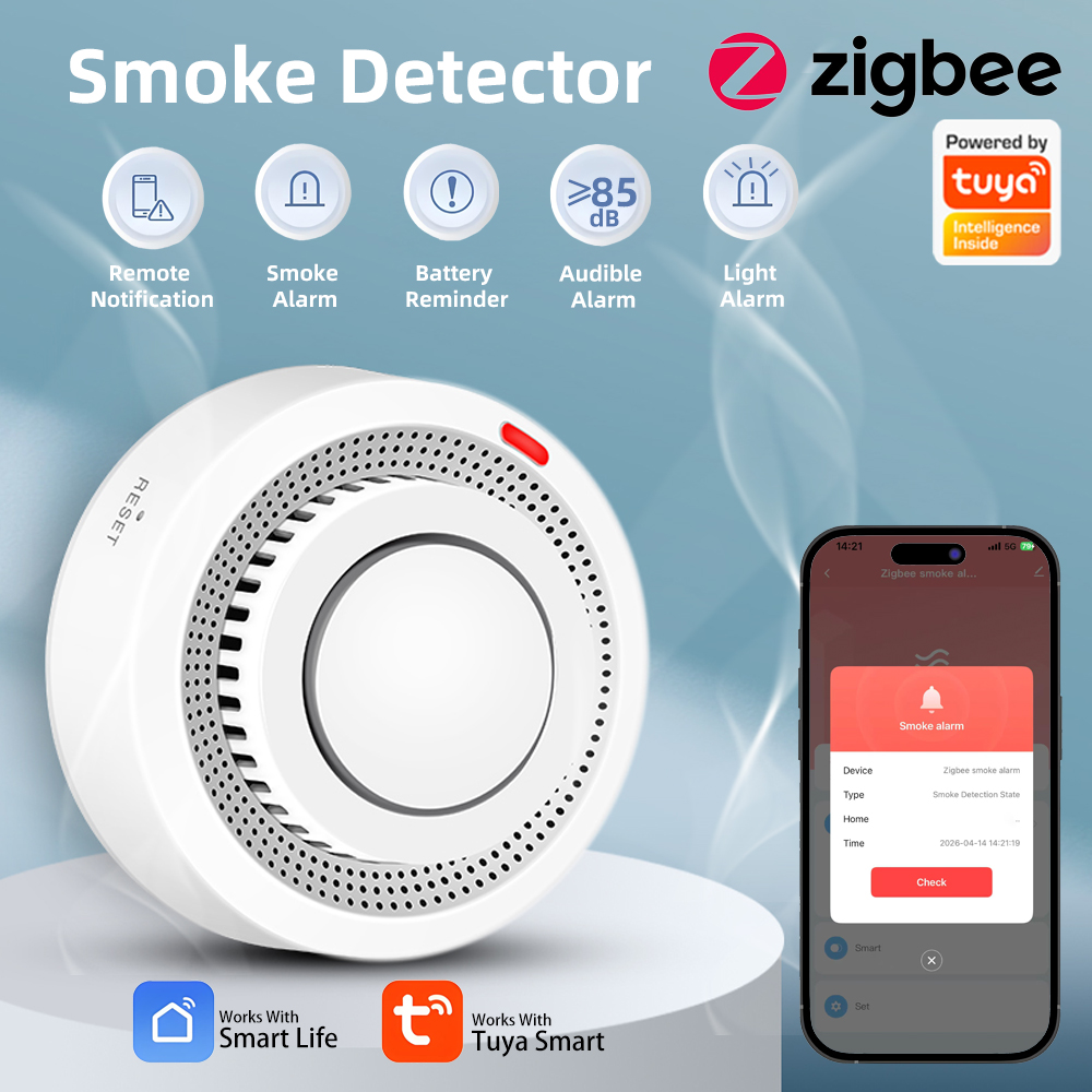 Home Security Battery Replacement - Arumny Tuya Zigbee Smoke Alarm Wireless