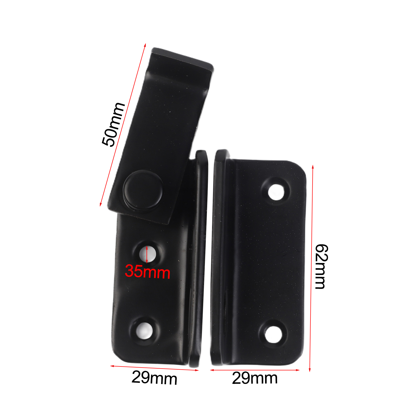 Home Security Door - 1Pc Black Stainless Steel Lockable Latch