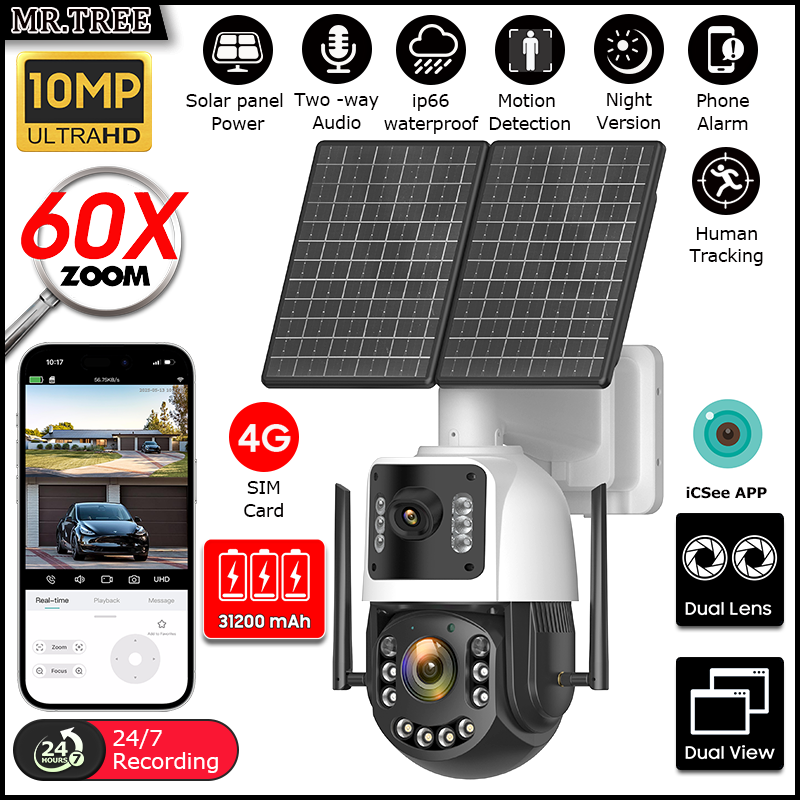 Home Security Battery - Metal AOV Solar Security Camera 4K