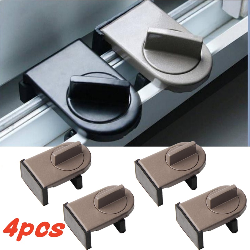 Home Security Door Reinforcement Lock - 4 Sets Sliding Sash Stopper Cabinet