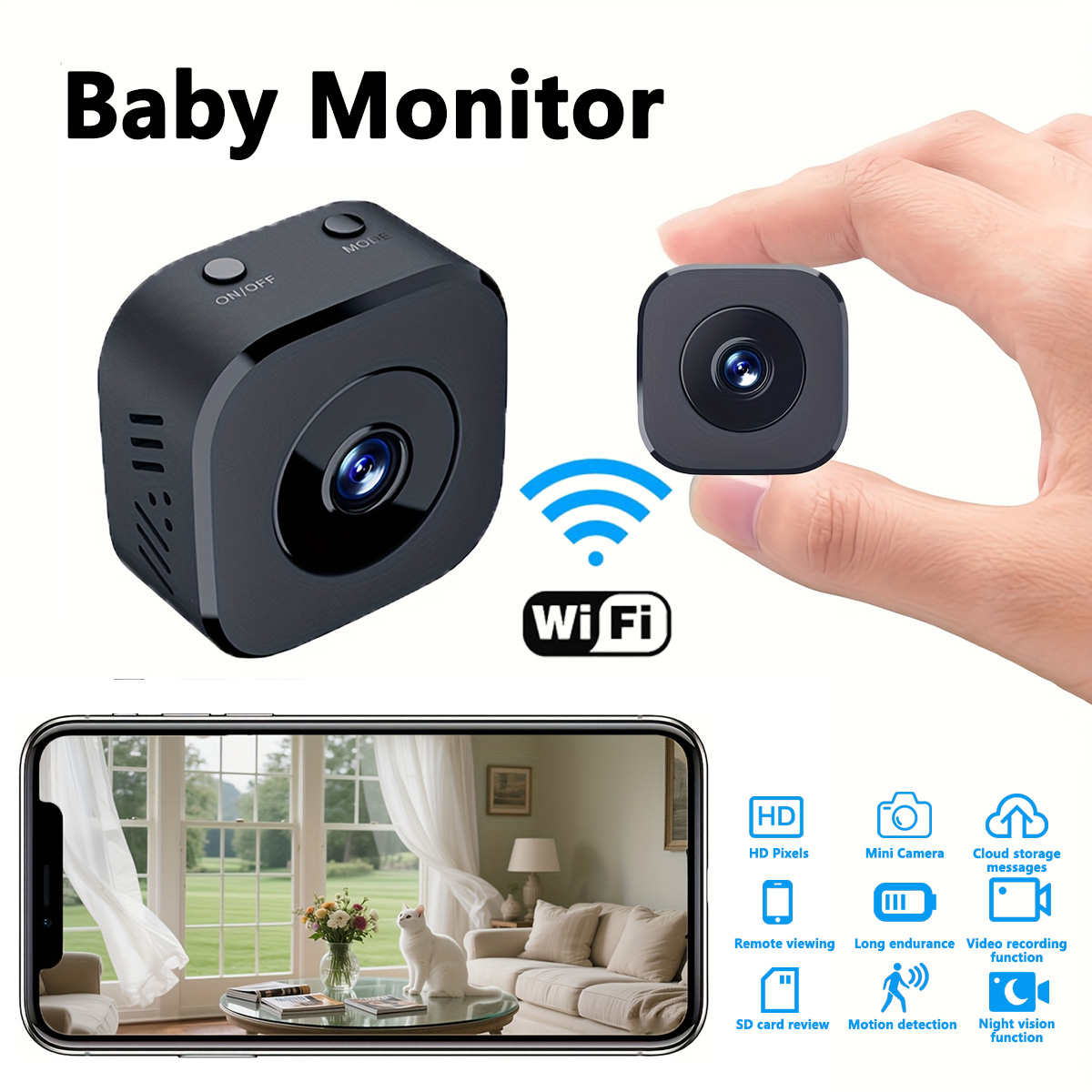 Home Security Monitoring - 1080P HD Mini WiFi Camera Indoor