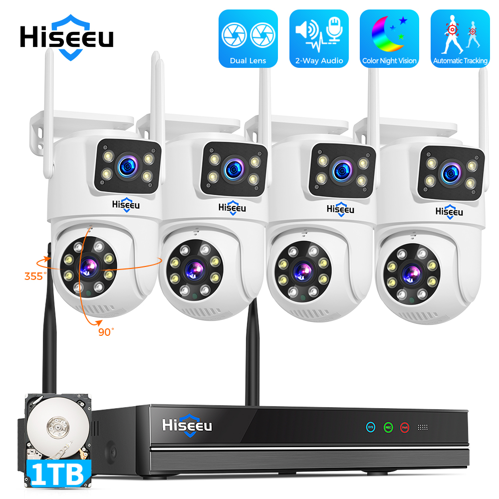 Home Security Monitoring - Hiseeu 6MP WiFi Dual Lens Camera
