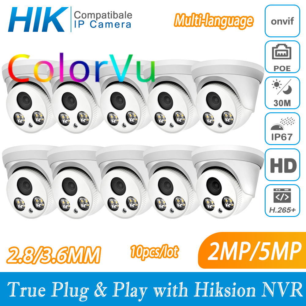 Home Security Hikvision - Hikvision Compatible ColorVu 5MP Dome POE