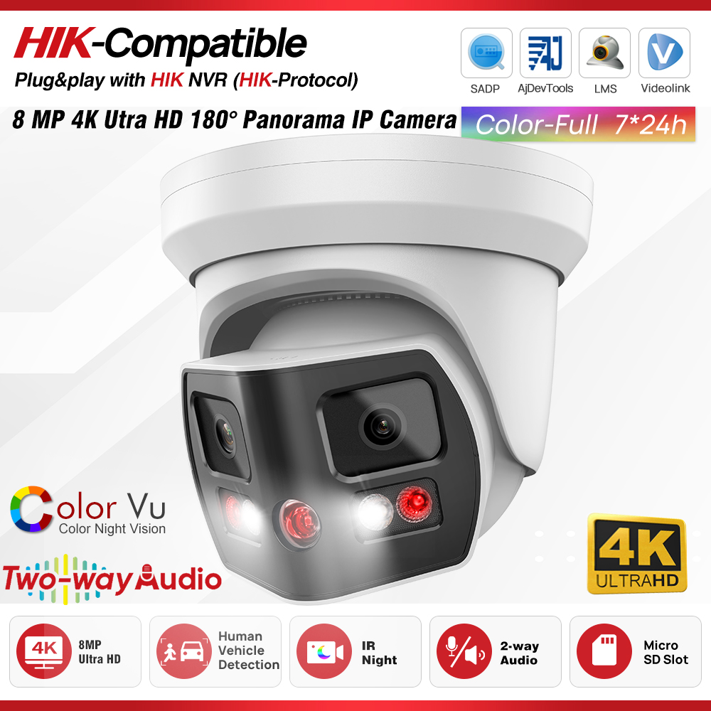 Home Security Hikvision - Hikvision Compatible 8MP 2 Lens 180°