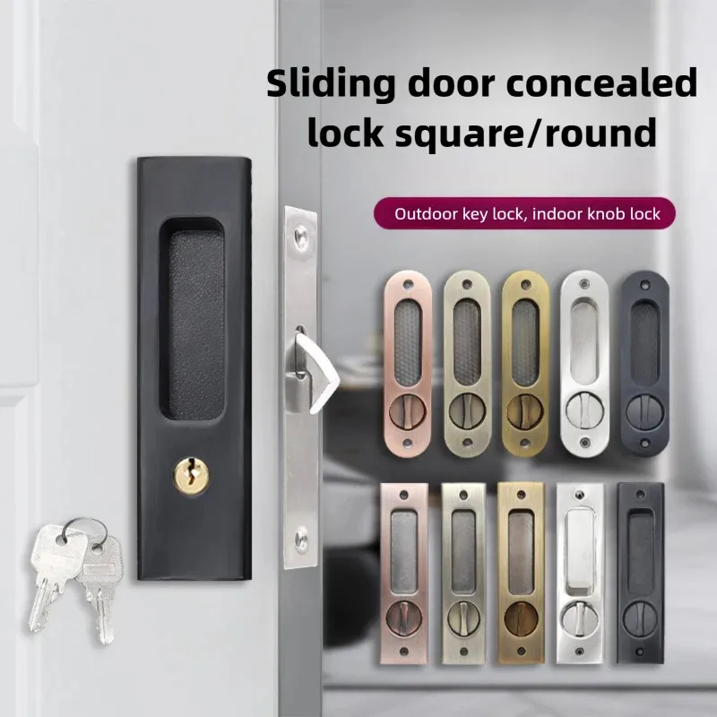 Home Security Door - Heavy-Duty Black Sliding Door Hook Lock