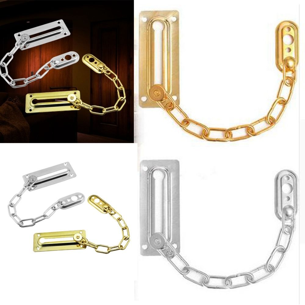 Door Chain Guard - Polished Latch Door Lock Safety Chain