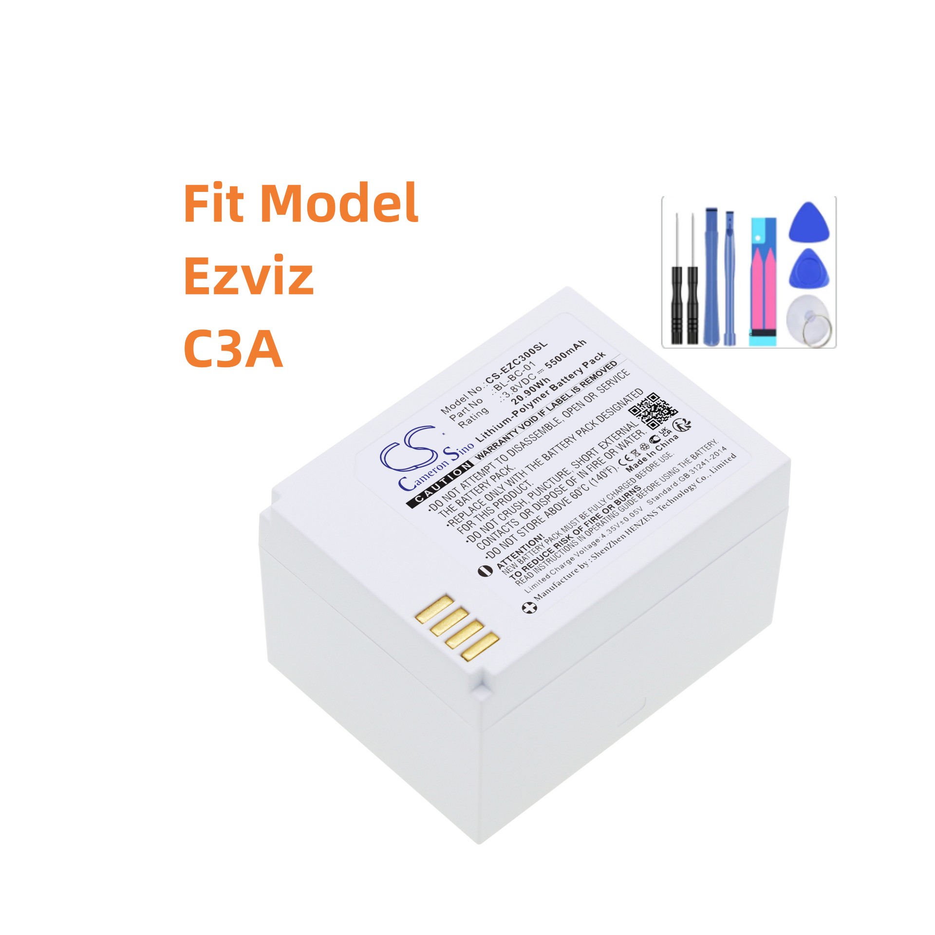Home Security Battery Replacement - Replacement Battery For Ezviz:BL-BC-01,C3A,Home Security Camera-5500mAh