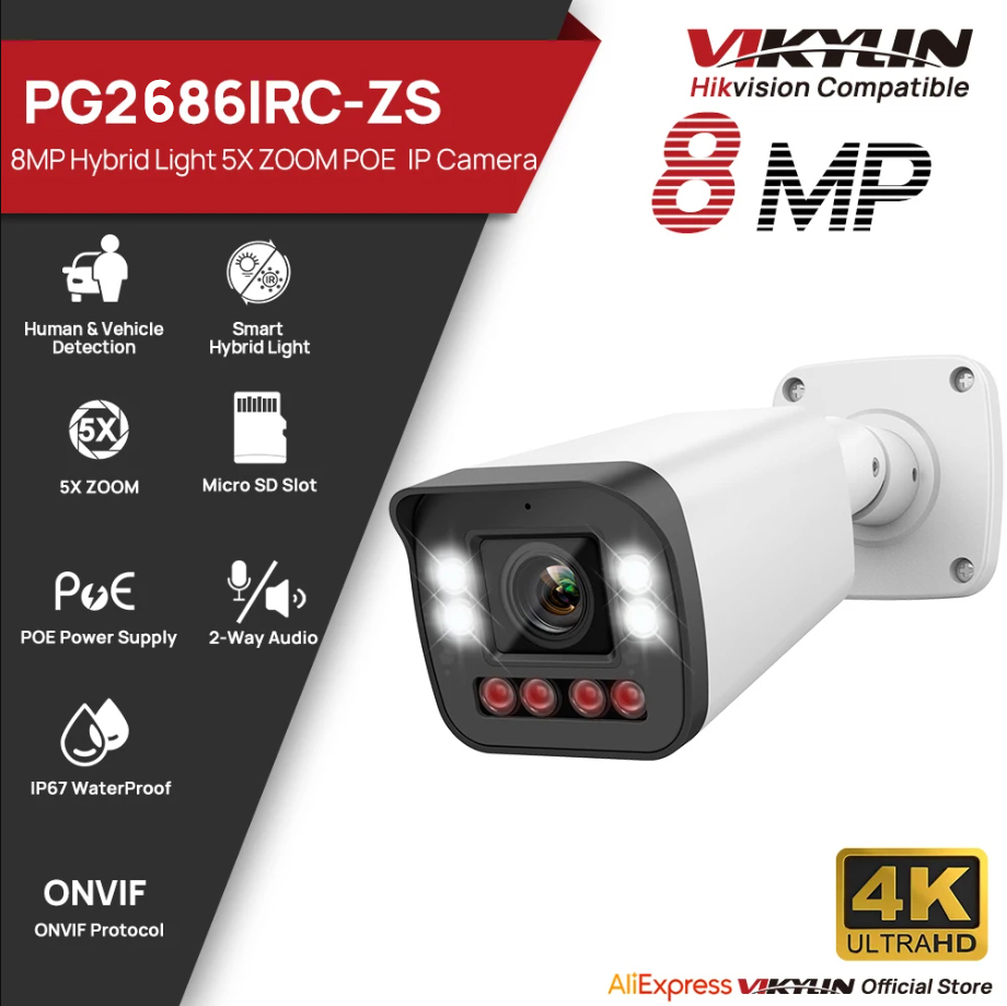 VIKYLIN 8MP 5X Zoom Bullet IP  - Home Security Hikvision review and price