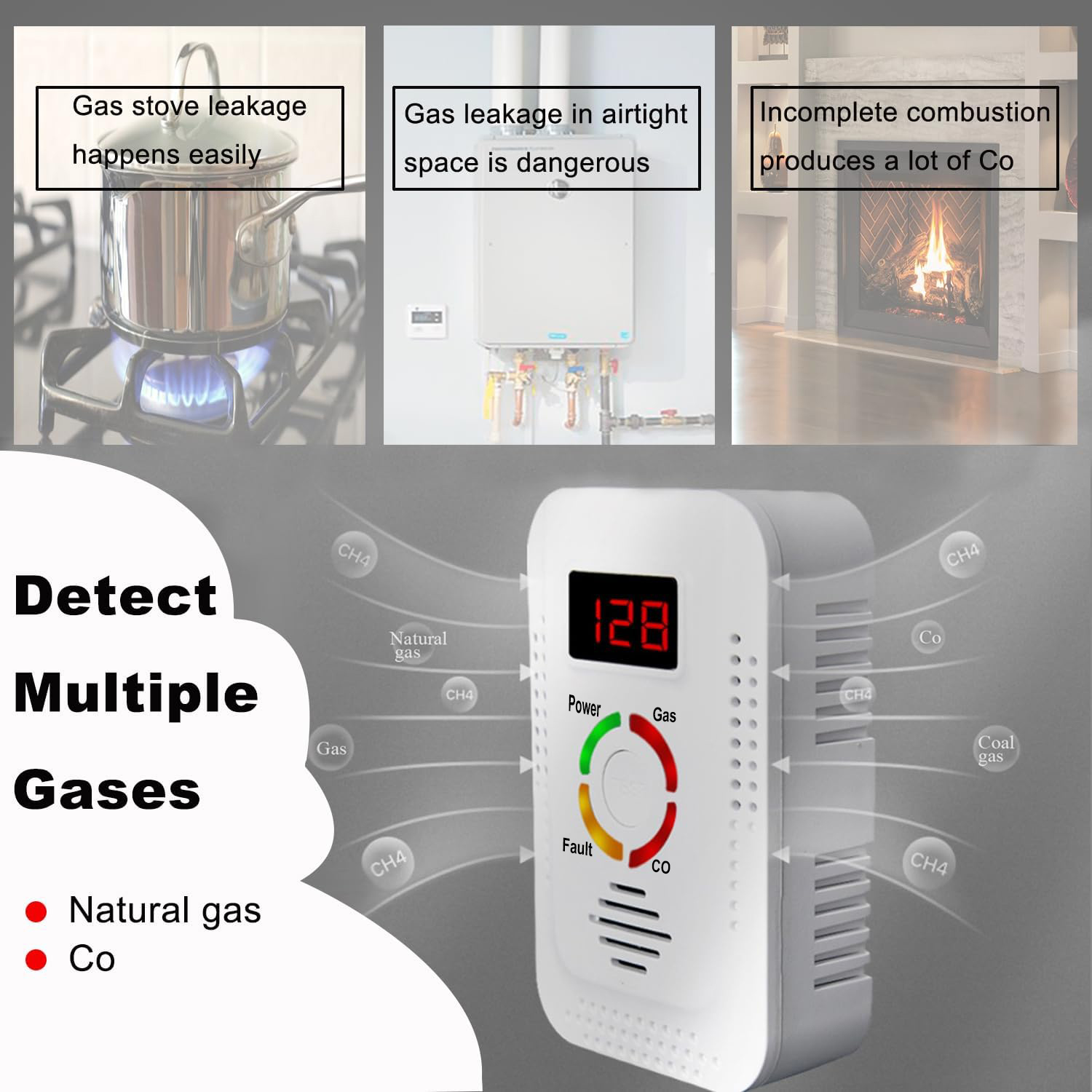 Natural Gas Detector 2in1 And  - Home Security Tools review and price